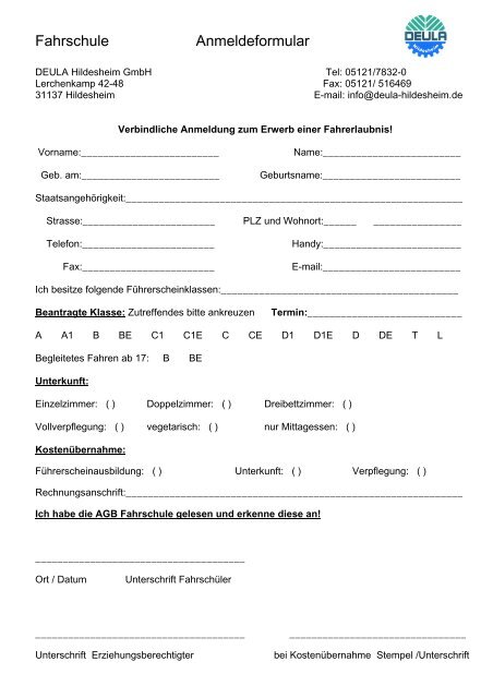 Anmeldung Führerschein